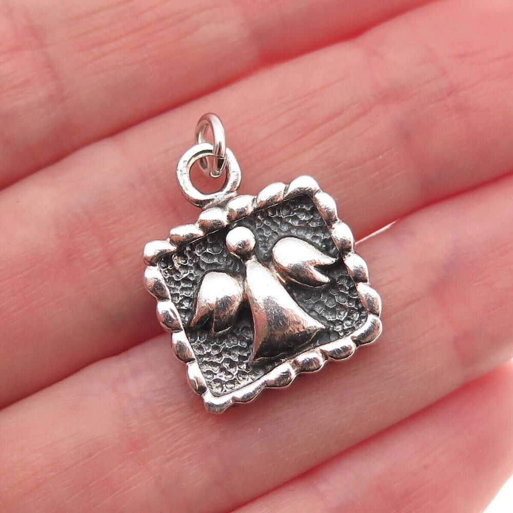 PB Paul Brackna 925 Sterling Silver Vintage Guardian Angle Mini Charm Pendant